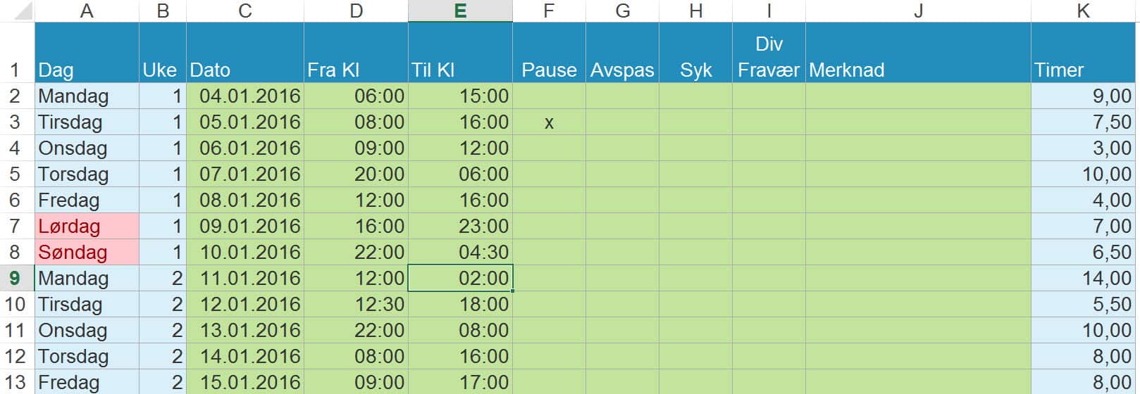 timeregistrering timebank
