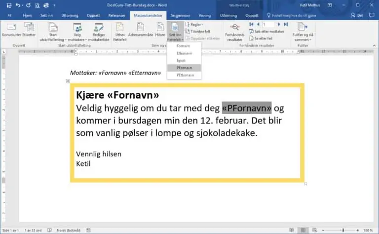 Flette til Outlook fra Word og Excel – Lekkert!