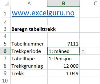Beregne Tabelltrekk Med Excel Excelguru Excel Pa Norsk