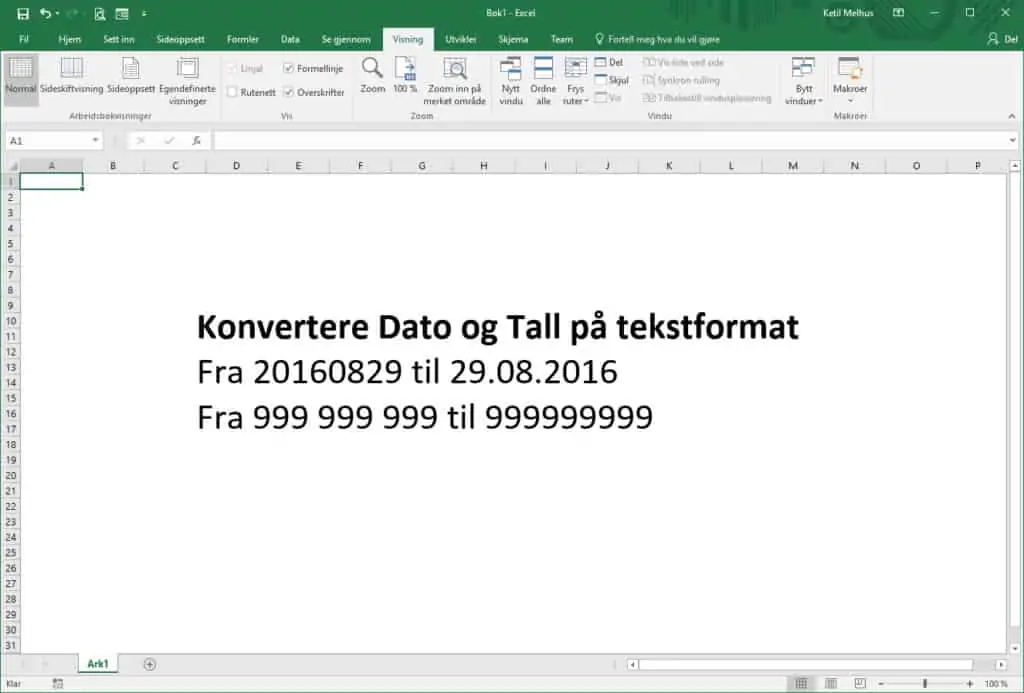 Konvertere datoer og tall