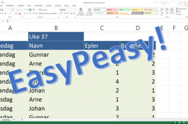 Om å velge Trøbbel eller Easypeasy når du legger inn data i Excel
