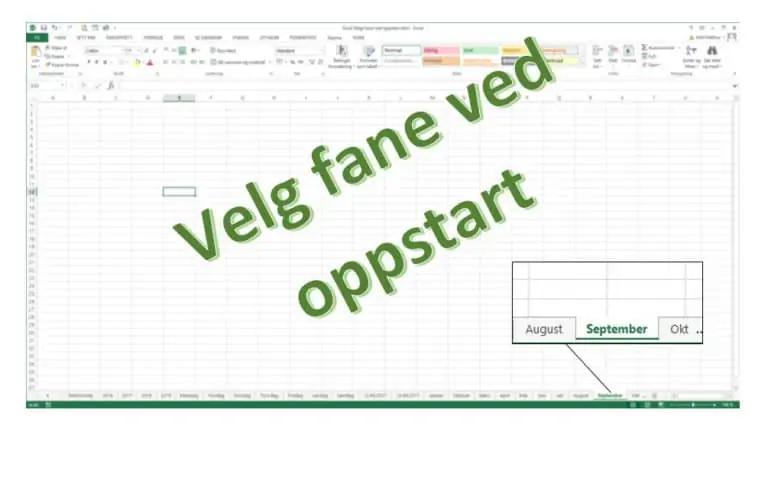 Velge fane ved oppstart automatisk