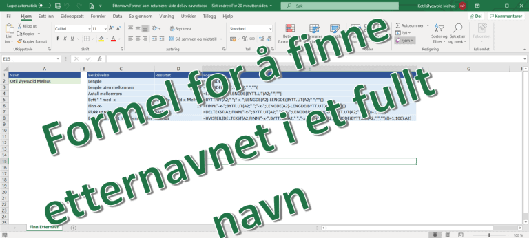 Formel for å finne etternavn