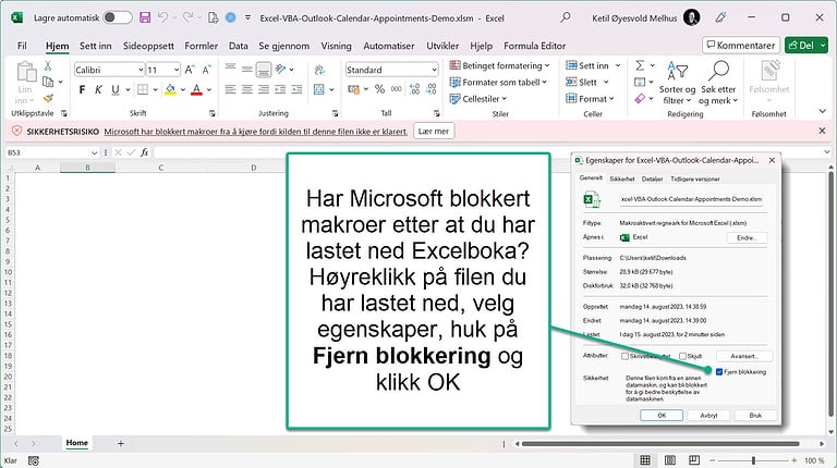 Windows 11 blokkerer Excelbøker med makroer