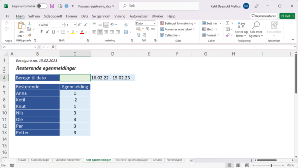 Fraværsregistrering