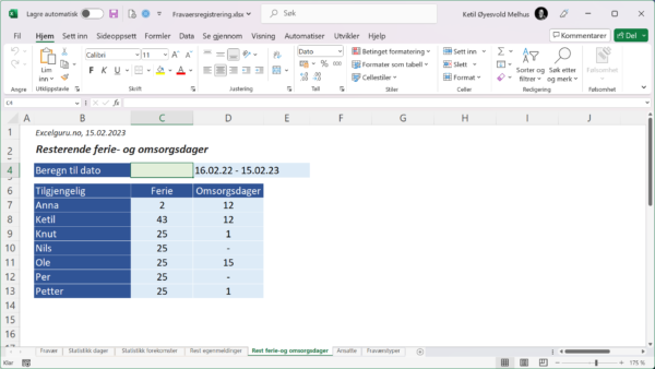 Fraværsregistrering