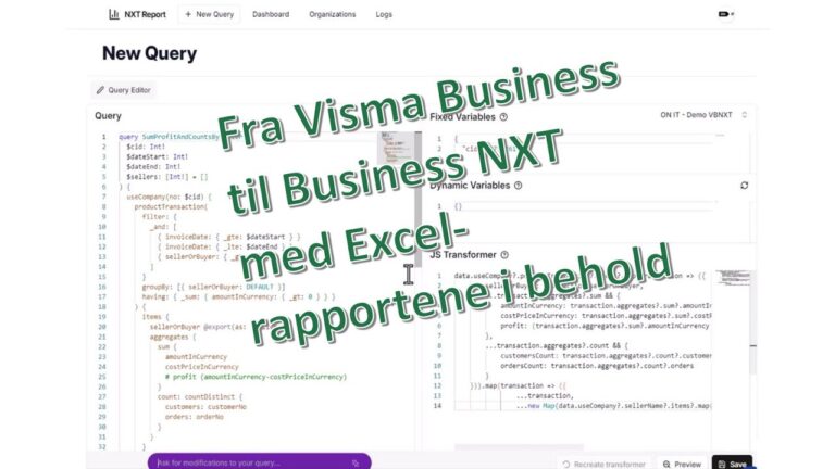 Hvordan komme seg fra Visma Business til Business NXT med Excel-rapportene i behold